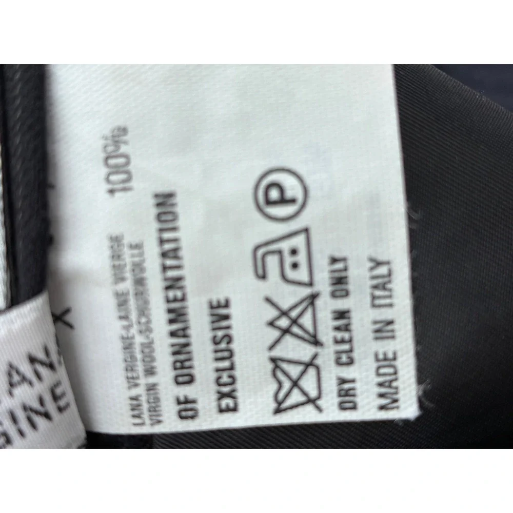 Esserre Mens Pinstripe Suit Black 100% Virgin Wool Italy Dark Academia